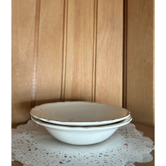 Vintage Edwin M Knowles China Floral Berry Bowls Scalloped Edge USA Porcelain - Picture 5 of 5